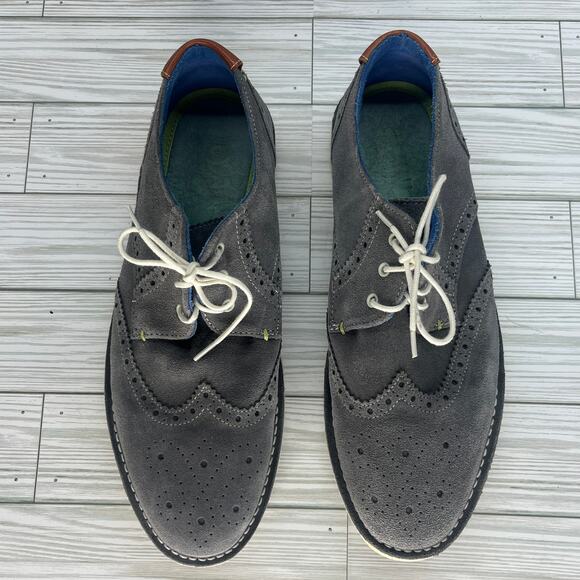 Ted Baker Men\'s Wingtip Gray Suede Leather Lace-up Oxford Dress Shoes Size 11.5 main image 5